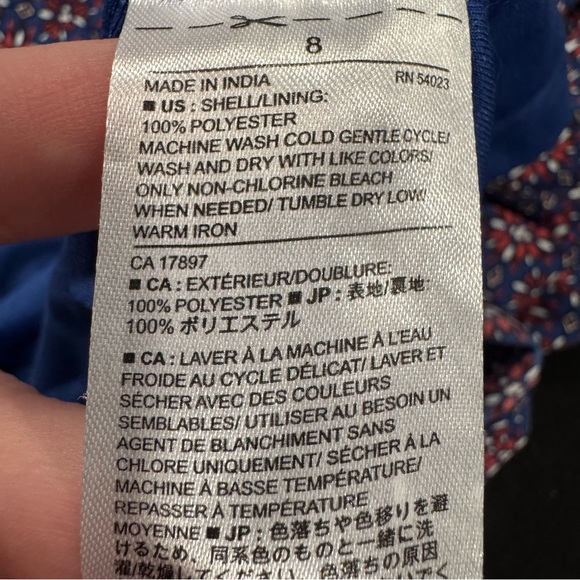 Banana Republic Blue & Red Long Sleeve Dress Functional Buttons Nursing Friendly - Picture 9 of 16